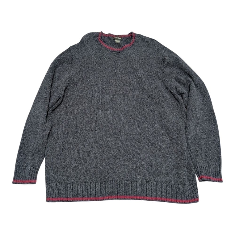 Eddie Bauer Mens Grandpacore Crew Neck Gray Sweater Cotton XXLT